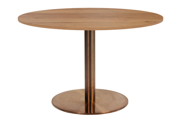 EZ Hospitality Rome Base Round Meeting Table [800 mm] EZ Hospitality copper frame salvage oak 