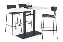  - EZ Hospitality Sapphire Tall Bar Square Table Double Base - Black Frame [1400L x 800W] - 1