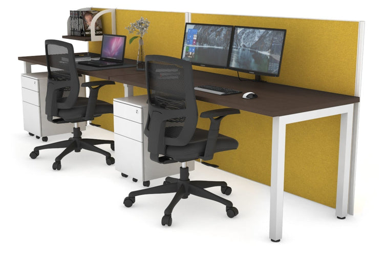 Horizon Quadro 2 Person Run Square Leg Office Workstations [1800L x 700W] Jasonl white leg wenge mustard yellow (1200H x 3600W)