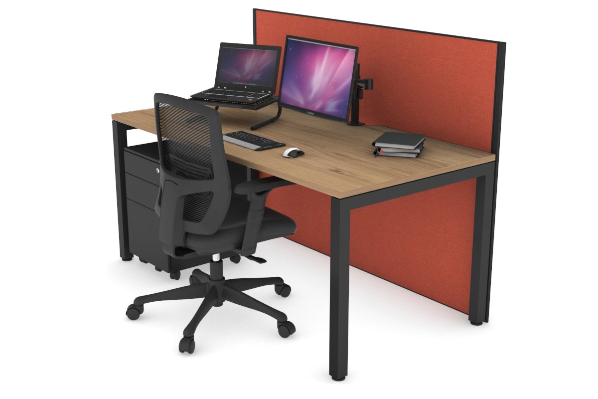 Horizon Quadro Square Leg Office Desk [1600L x 800W with Cable Scallop] Jasonl black leg salvage oak orange squash (1200H x 1600W)