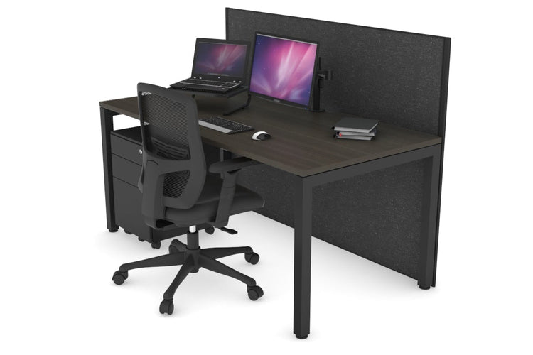 Horizon Quadro Square Leg Office Desk [1800L x 800W with Cable Scallop] Jasonl black leg dark oak moody charcoal (1200H x 1800W)