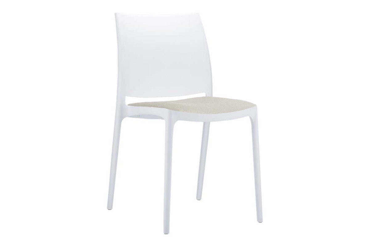 Hospitality Plus Commercial Maya Chair-white taupe cushion