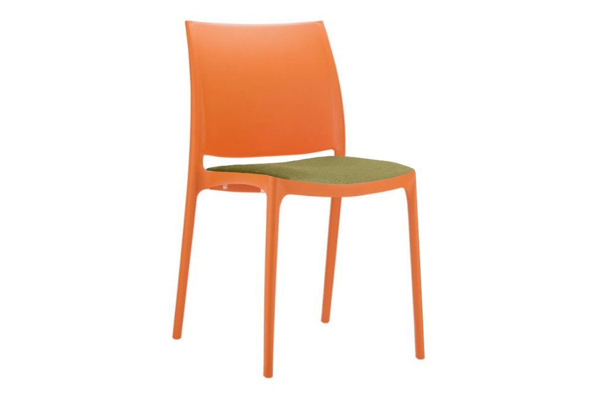 Hospitality Plus Commercial Maya Chair-orange olive green cushion