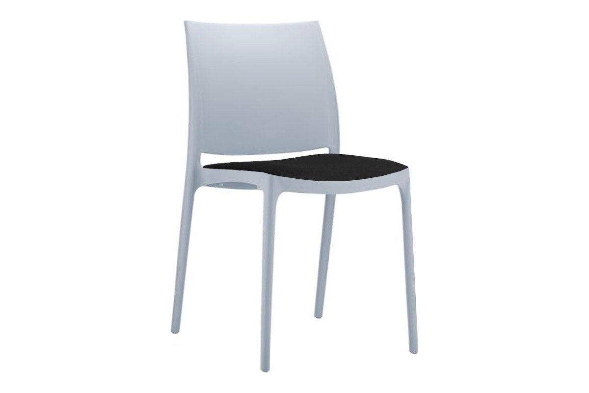 Hospitality Plus Commercial Maya Chair-silver grey black cushion