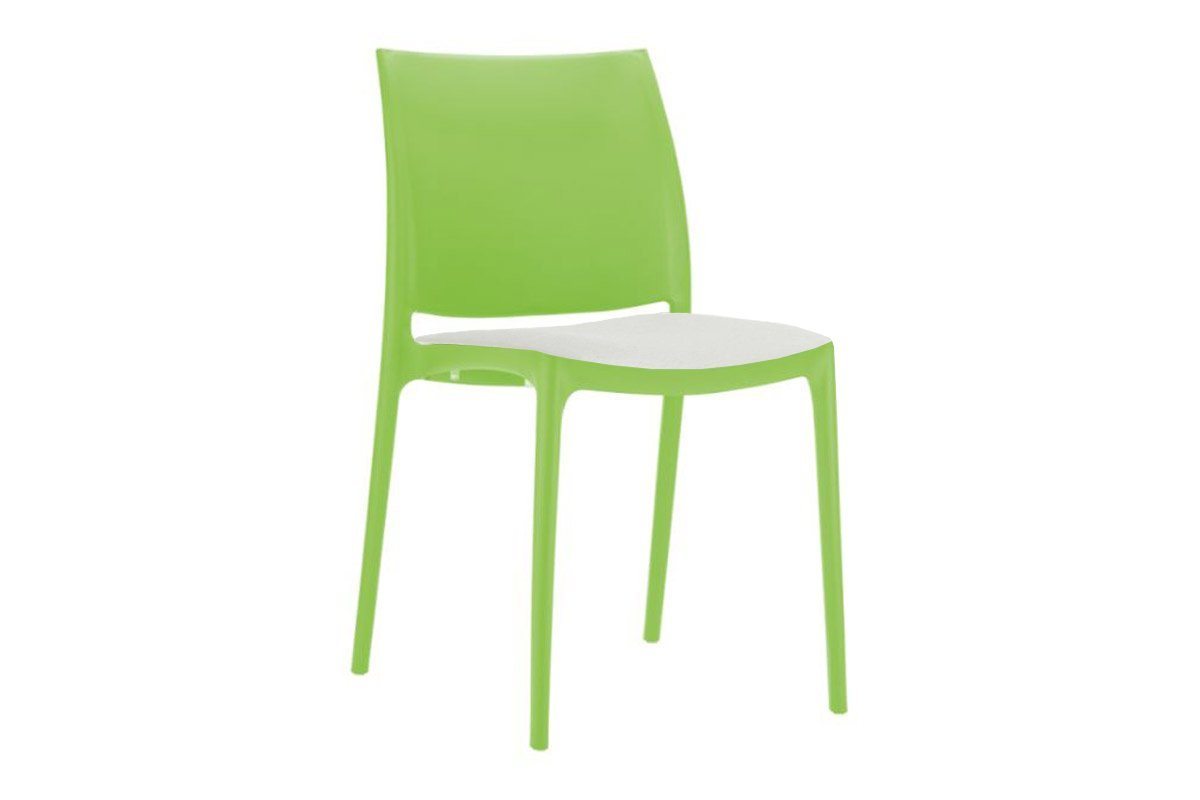 Hospitality Plus Commercial Maya Chair-green metallic white cushion