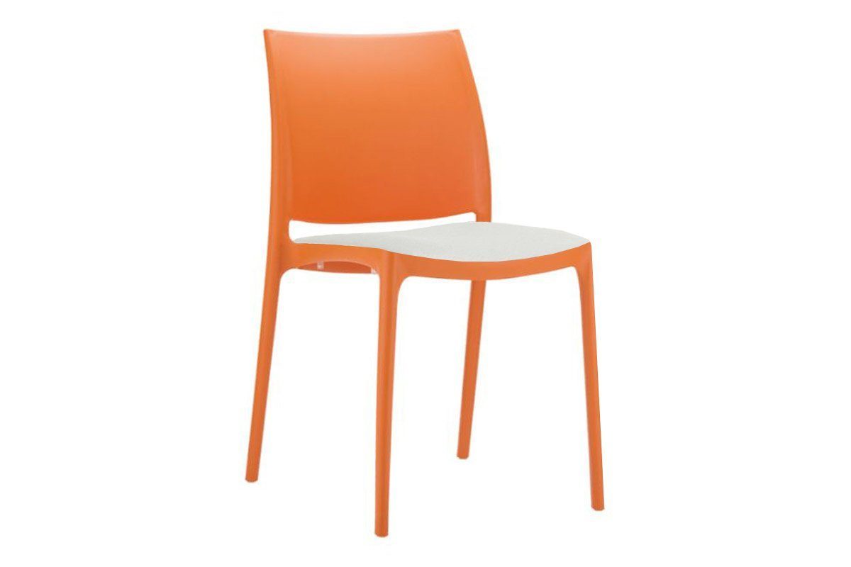 Hospitality Plus Commercial Maya Chair-orange metallic white cushion
