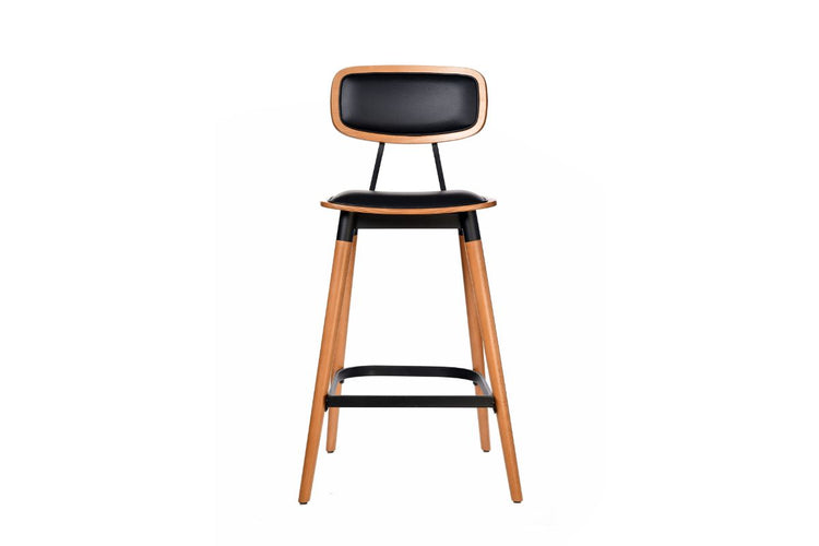 Hospitality Plus Felix Bar Stool - Vinyl Seat Hospitality Plus lancaster oak black frame