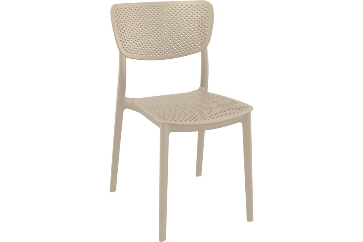 Hospitality Plus Lucy Dining Chair - Stackable Outdoor/Indoor Chair-taupe none