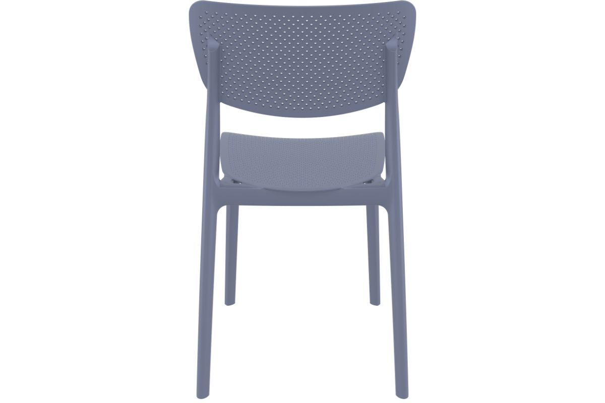 Hospitality Plus Lucy Dining Chair - Stackable Outdoor/Indoor Chair-olive green orange cushion