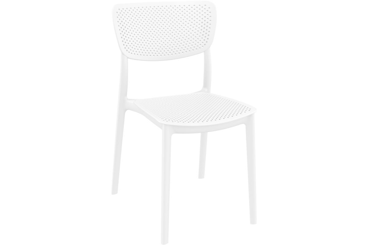 Hospitality Plus Lucy Dining Chair - Stackable Outdoor/Indoor Chair-white none