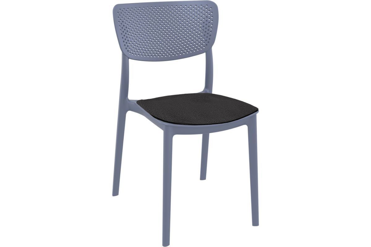 Hospitality Plus Lucy Dining Chair - Stackable Outdoor/Indoor Chair-anthracite black cushion