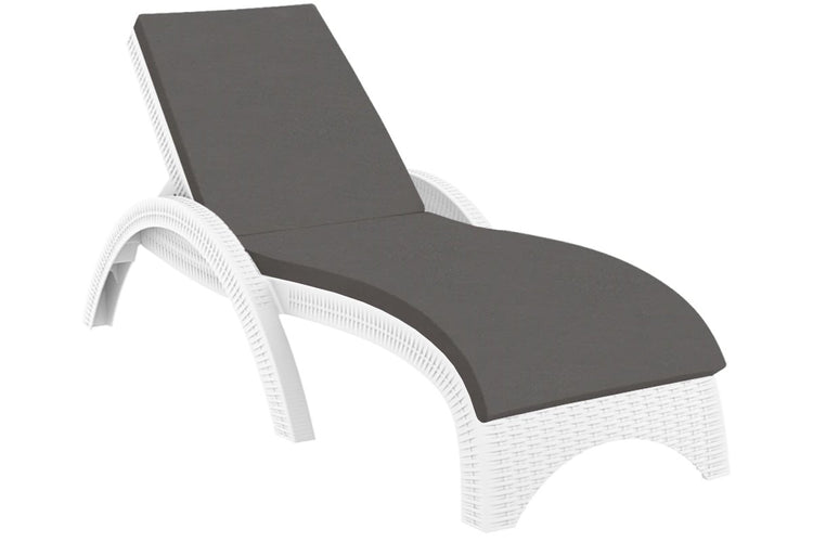 Hospitality Plus Relaxed Sun Lounger - UV-stabilised and Weather-proof Hospitality Plus white anthracite cushion