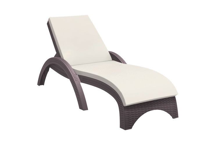 Hospitality Plus Relaxed Sun Lounger - UV-stabilised and Weather-proof Hospitality Plus chocolate beige cushion 