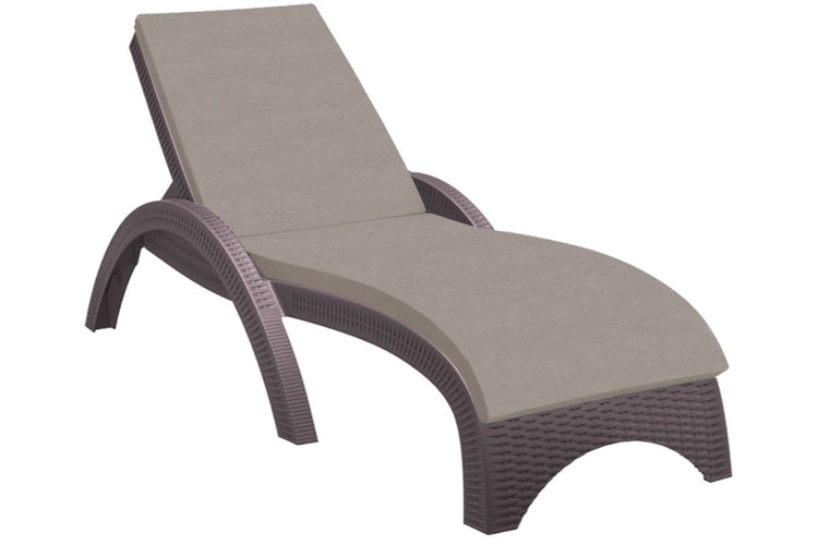 Hospitality Plus Relaxed Sun Lounger - UV-stabilised and Weather-proof Hospitality Plus chocolate chocolate cushion 