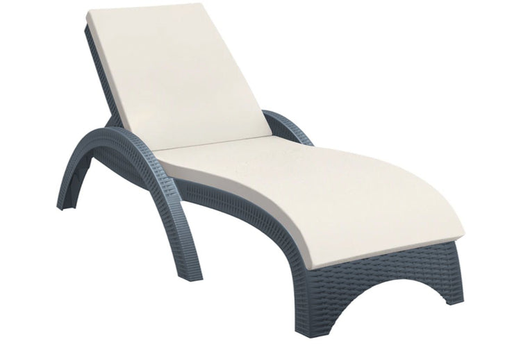 Hospitality Plus Relaxed Sun Lounger - UV-stabilised and Weather-proof Hospitality Plus anthracite beige cushion