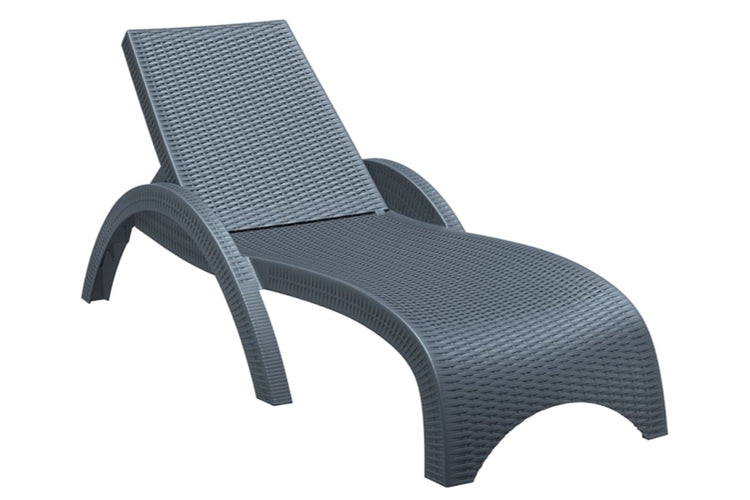 Hospitality Plus Relaxed Sun Lounger - UV-stabilised and Weather-proof Hospitality Plus anthracite none