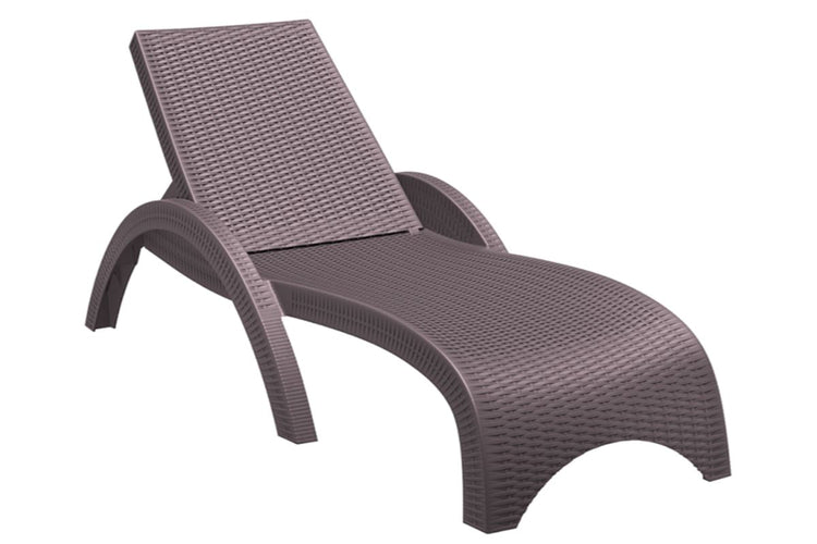 Hospitality Plus Relaxed Sun Lounger - UV-stabilised and Weather-proof Hospitality Plus chocolate none
