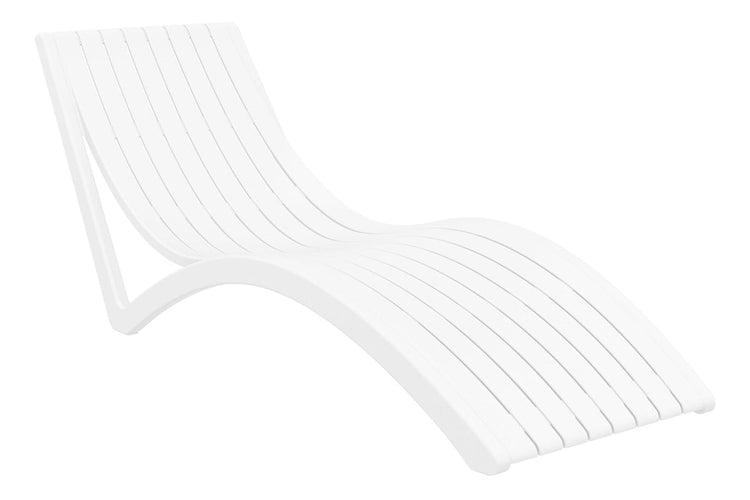 Hospitality Plus Set of Siesta Slim Sun Loungers with Ocean Side Table - Weather Resistant Hospitality Plus 