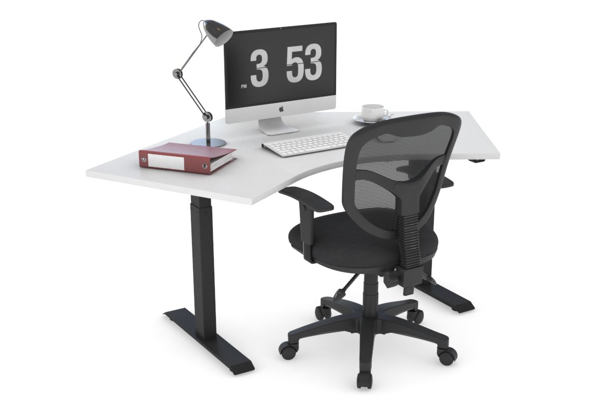 Just Right Height Adjustable Single Person 120 Degree Workstation-black