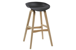 Sonic Lana Cafe and Bar Stool with Wooden Legs Sonic black shell