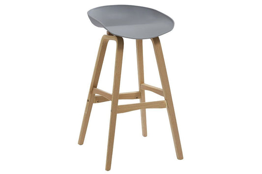Sonic Lana Cafe and Bar Stool with Wooden Legs Sonic grey shell 
