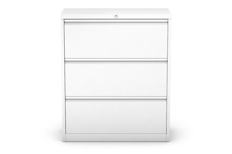 Lateral Filing Cabinet 3 Drawer Metal White Jasonl 