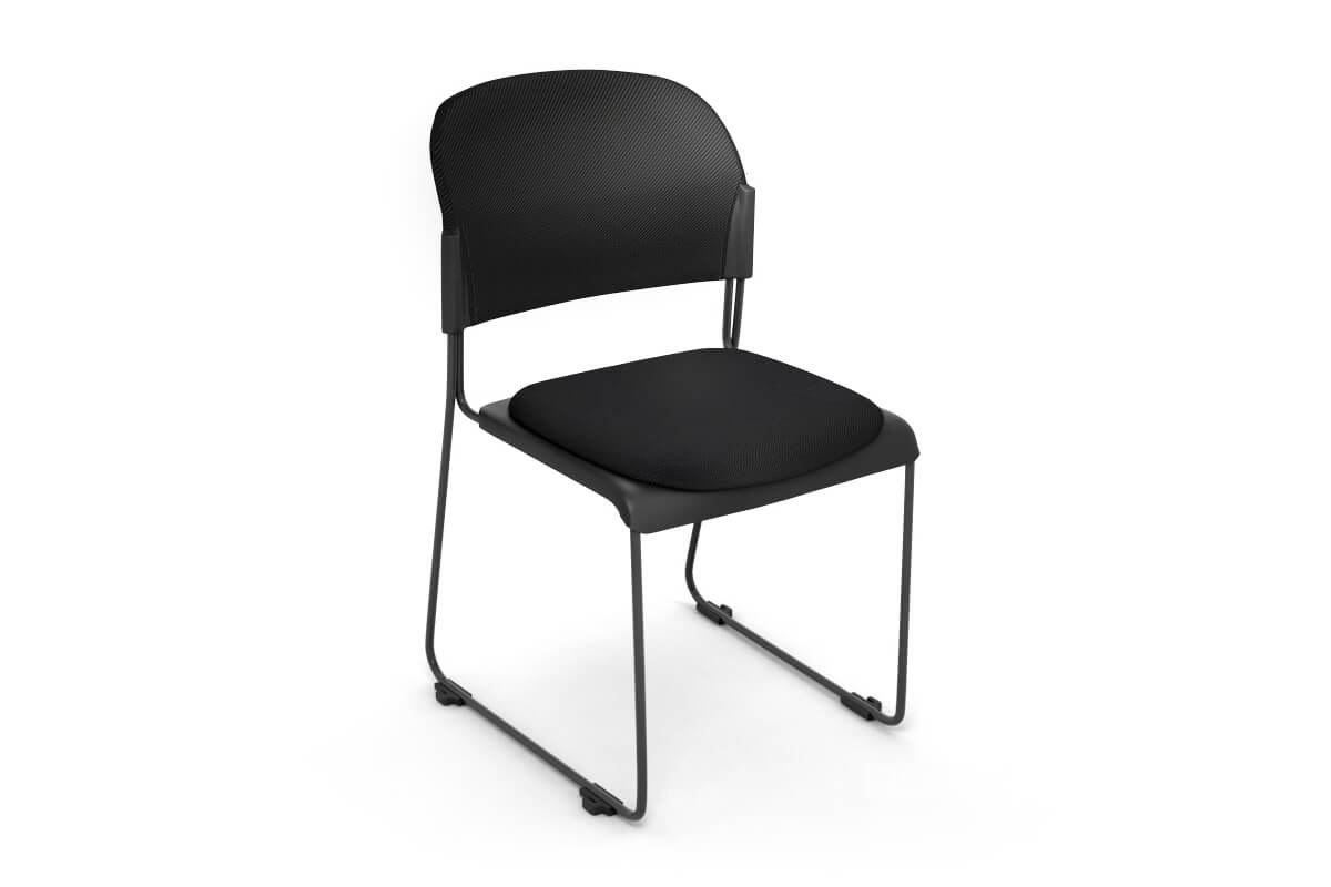 Lozza Visitor Chair - Sled Base Jasonl black fabric seat and back