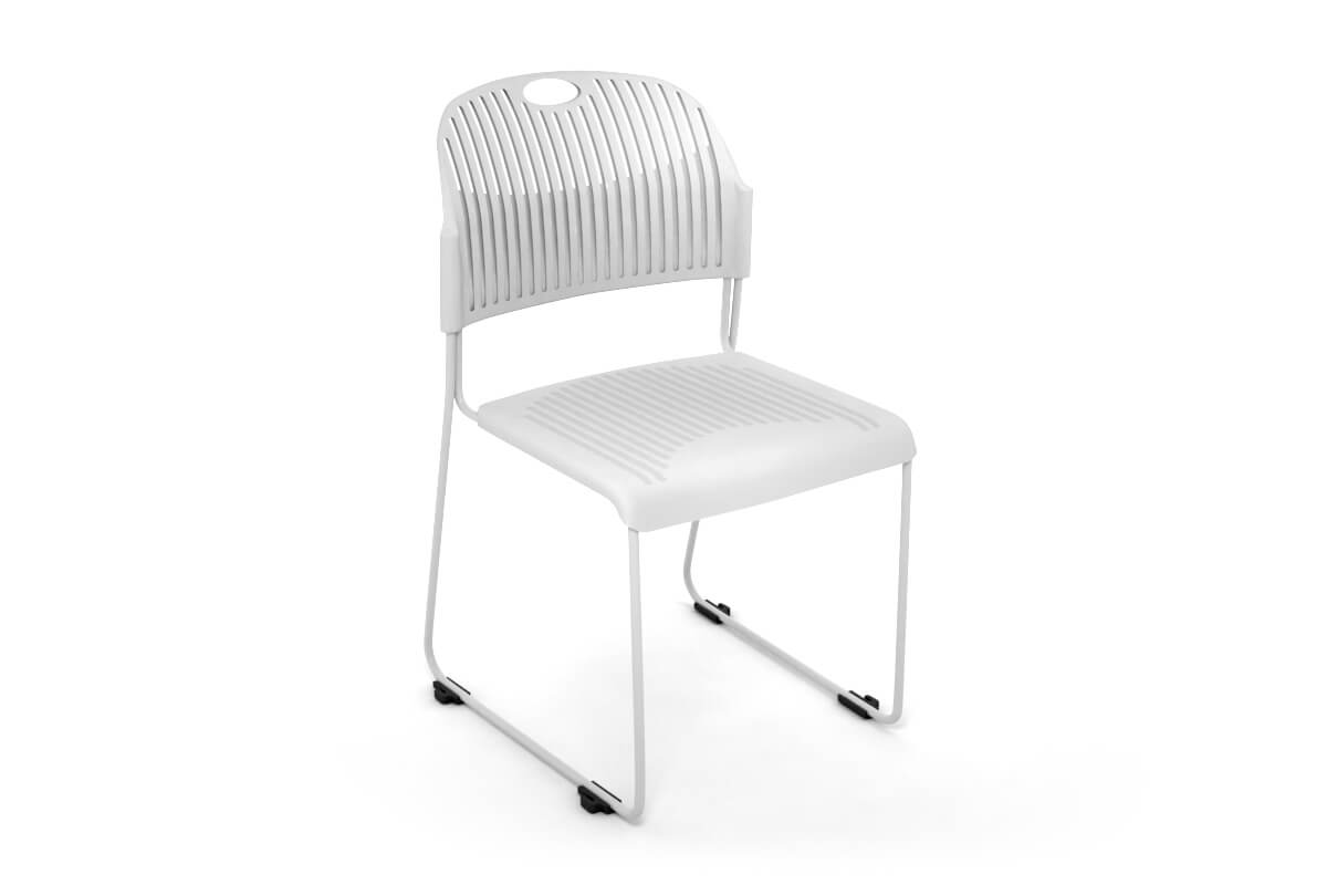 Lozza Visitor Chair - Sled Base Jasonl white plastic seat and back