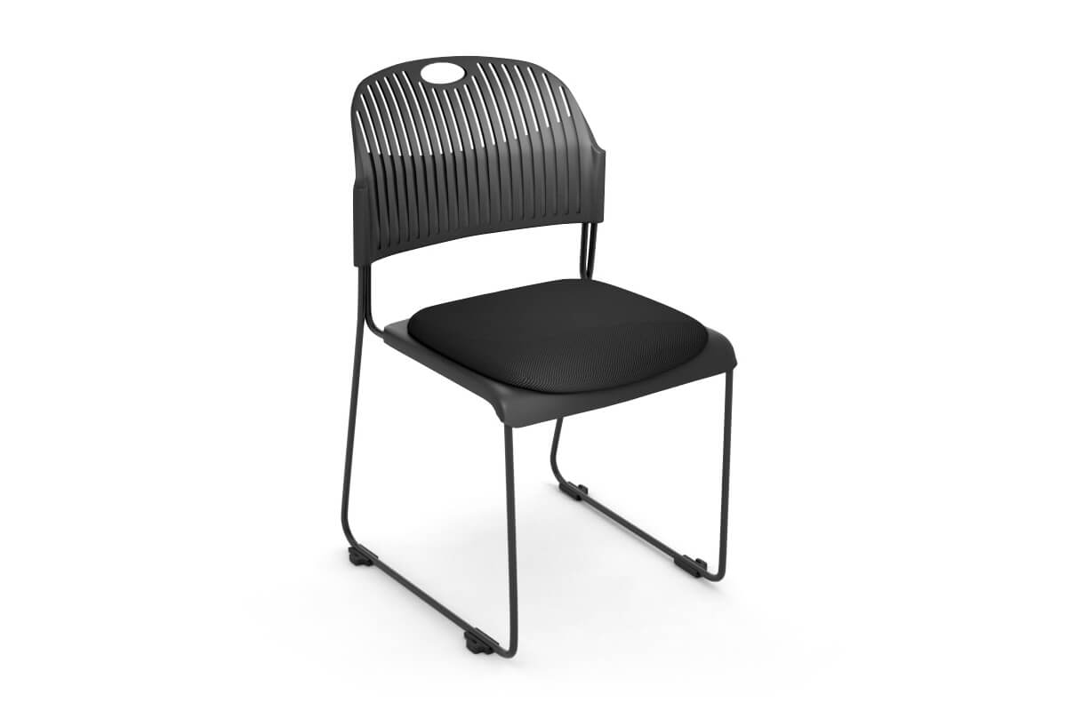 Lozza Visitor Chair - Sled Base Jasonl black fabric seat