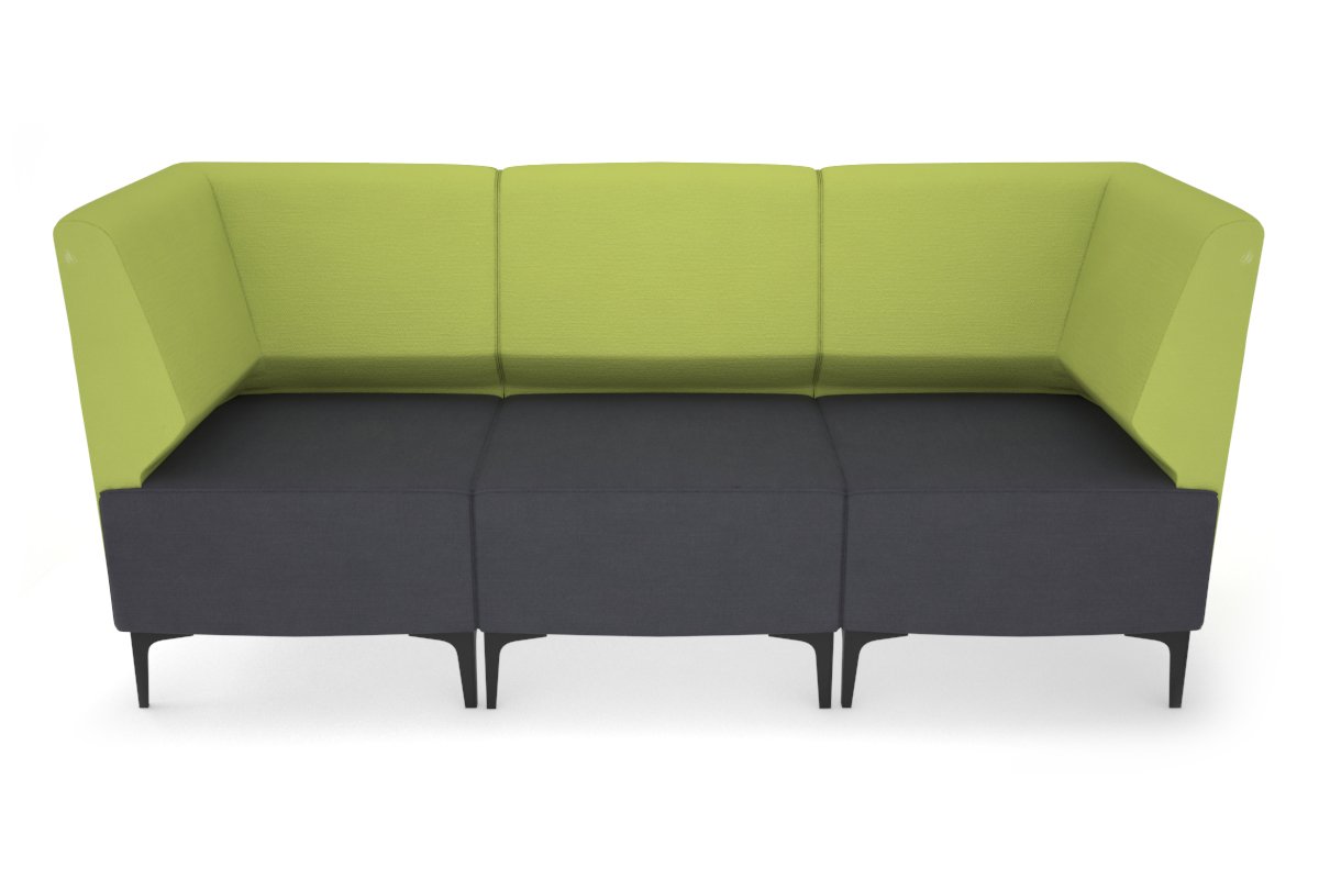 Mondo 3 Seater Corner Lounge-black light green