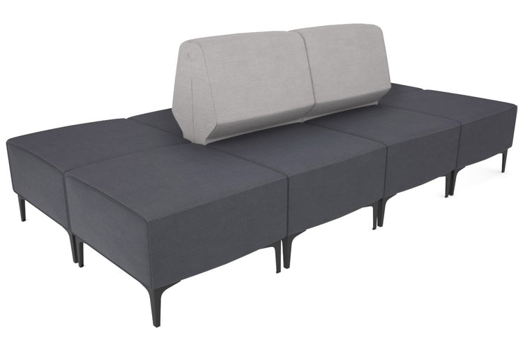 Mondo 4 Sectional Lounge Back to Back with 4 Square Ottomans Jasonl black light grey 