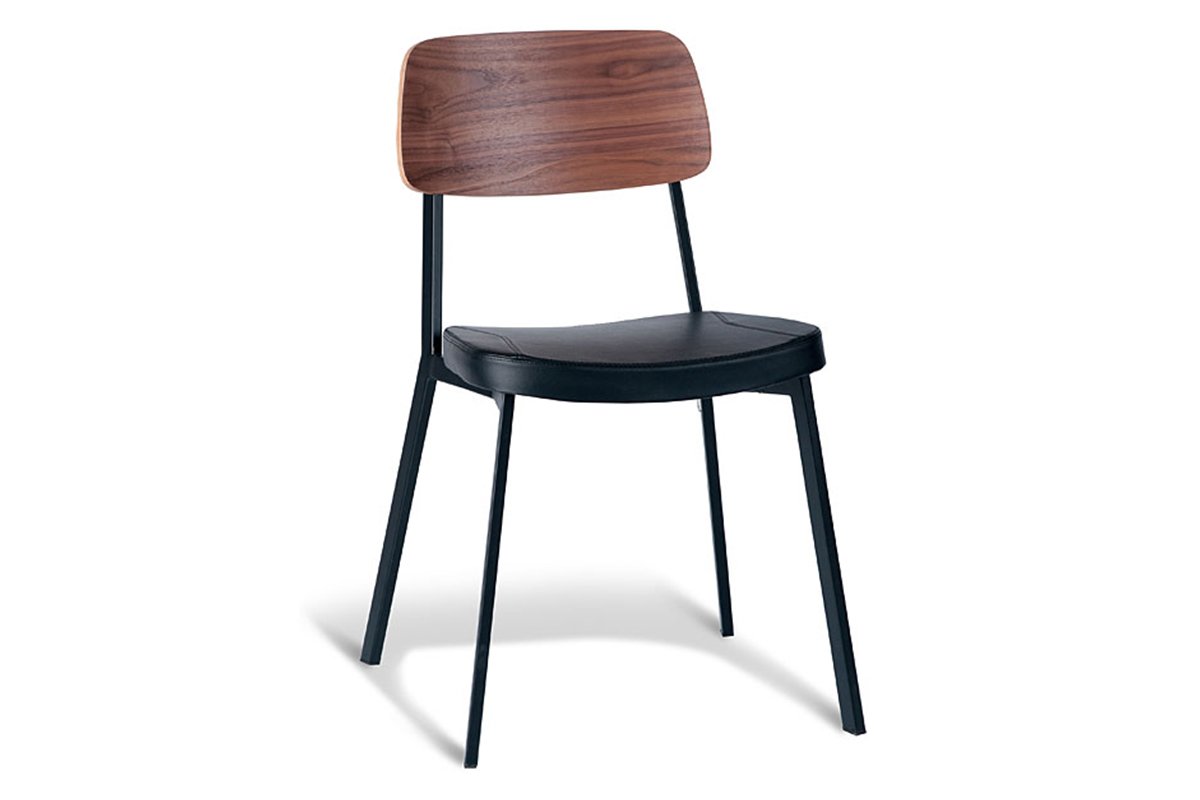 MS Hospitality Croydon Side Chair with PU Seat MS Hospitality walnut back/black PU seat