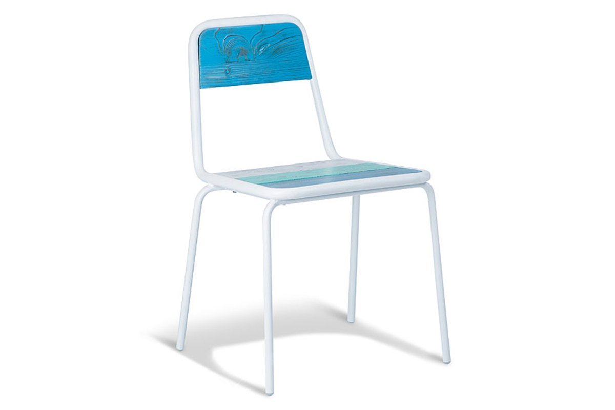 MS Hospitality Torrens Side Chair-white/blue