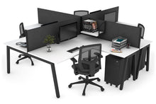  - Quadro A leg 4 Person Corner Workstations [1800L x 1800W with Cable Scallop] - 1