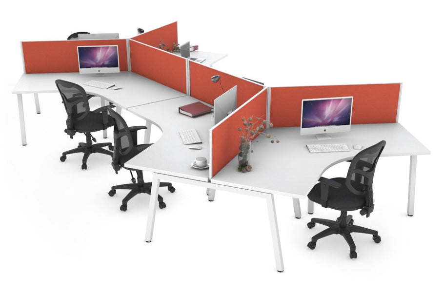 Environmental image of Quadro A Legs 6 Person 120 Degree Office Workstation