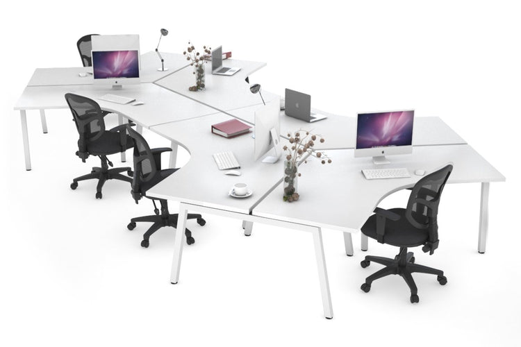Quadro A Leg 6 Person 120 Degree Office Workstations Jasonl white leg none