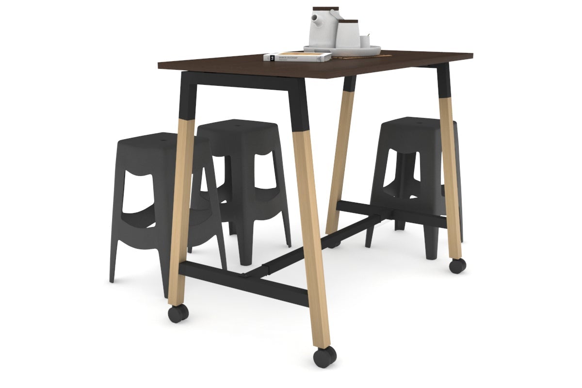 Quadro A Legs Counter Table Wood Legs Cross Beam - 925H [1200L x 700W] Jasonl black leg wenge wheels