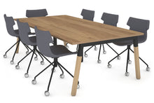  - Quadro A Leg Modern Boardroom Table - Wood Leg Cross Beam [2400L x 1200W] - 1