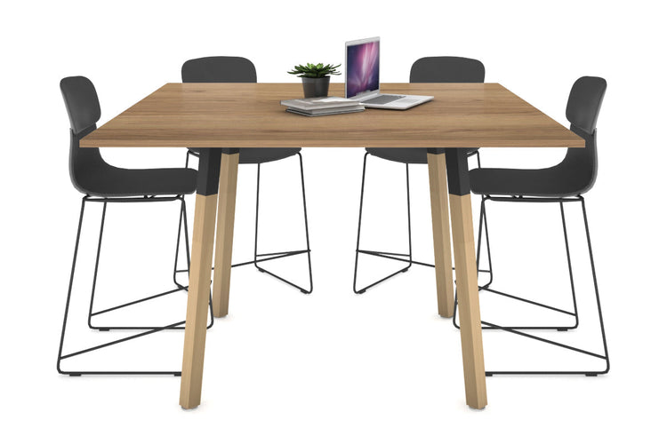 Quadro Counter Wood Single Leg Square Table [1200L x 1200W] Jasonl black bracket salvage oak none