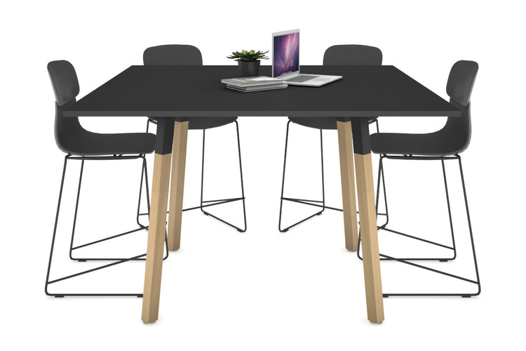 Quadro Counter Wood Single Leg Square Table [1200L x 1200W] Jasonl black bracket black none