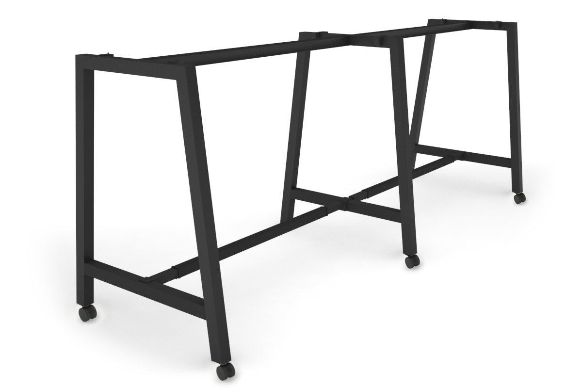 Quadro Dry Bar Table Frame A Legs [2400L x 1200W] Jasonl black wheels 