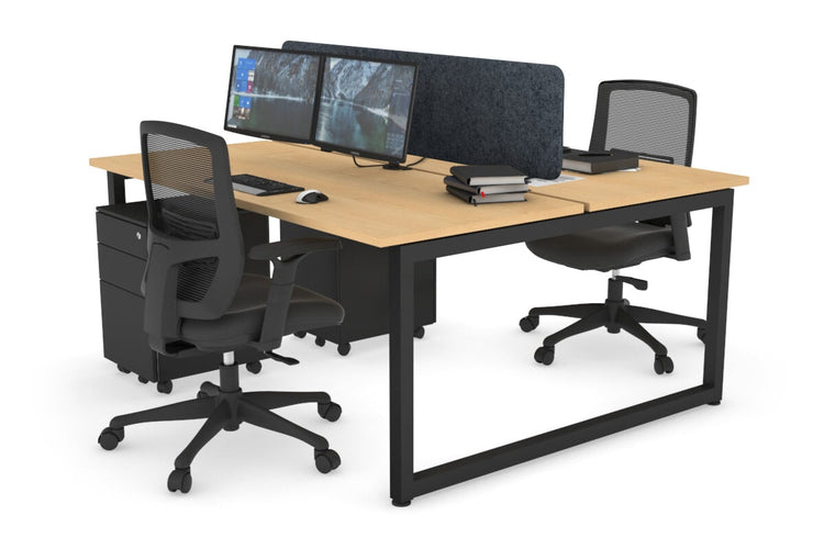 Quadro Loop Leg 2 Person Office Workstations [1400L x 700W] Jasonl black leg maple dark grey echo panel (400H x 1200W)