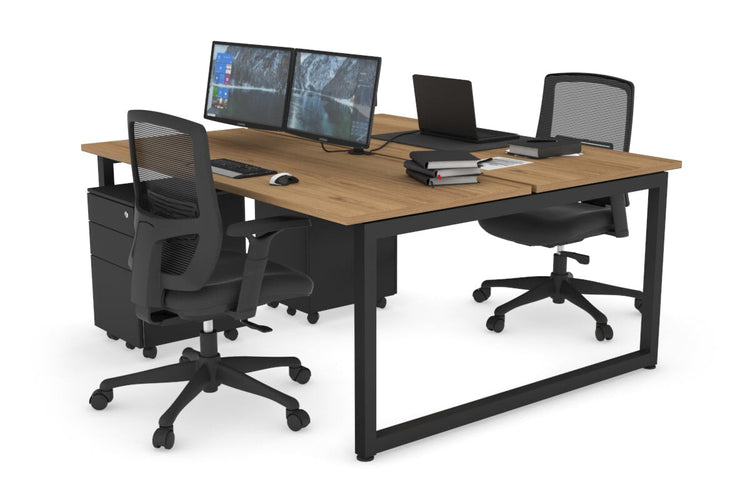 Quadro Loop Leg 2 Person Office Workstations [1800L x 700W] Jasonl black leg salvage oak none