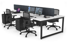  - Quadro Loop Leg 4 Person Office Workstations [1200L x 700W] - 1