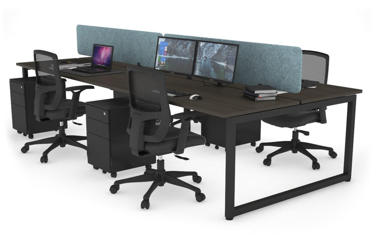 Quadro Loop Leg 4 Person Office Workstations [1200L x 700W] Jasonl black leg dark oak blue echo panel (400H x 1200W)