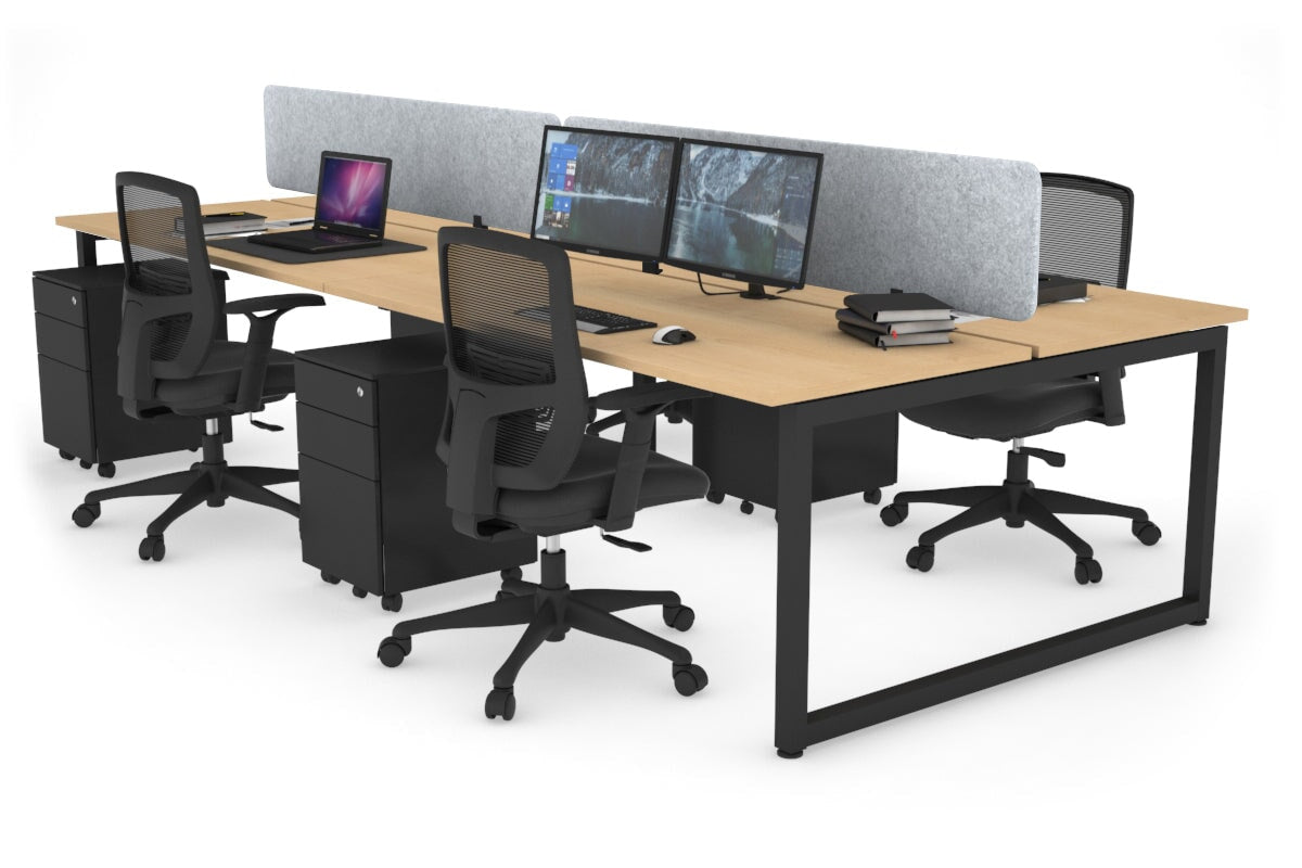 Quadro Loop Leg 4 Person Office Workstations [1200L x 700W] Jasonl black leg maple light grey echo panel (400H x 1200W)