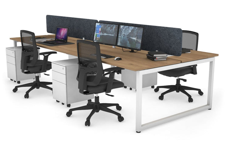 Quadro Loop Leg 4 Person Office Workstations [1200L x 700W] Jasonl white leg salvage oak dark grey echo panel (400H x 1200W)