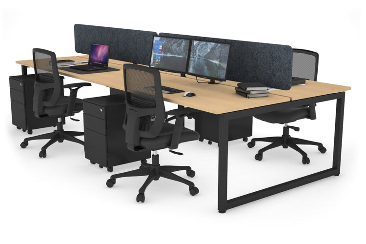 Quadro Loop Leg 4 Person Office Workstations [1200L x 700W] Jasonl black leg maple dark grey echo panel (400H x 1200W)