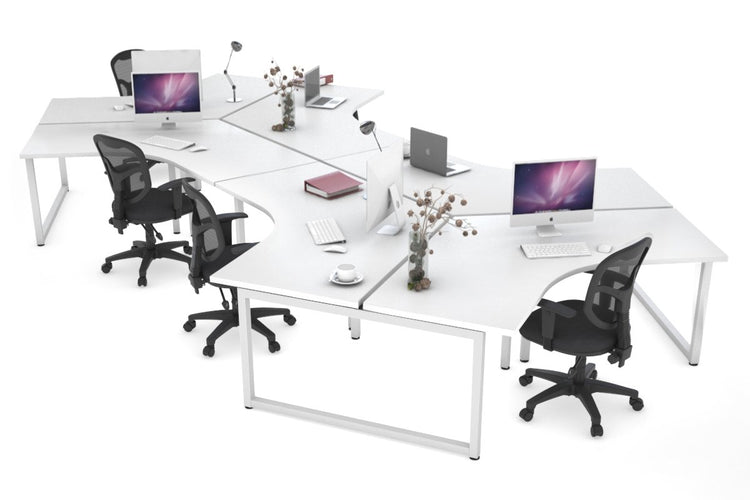 Quadro Loop Leg 6 Person 120 Degree Office Workstations Jasonl white leg none 