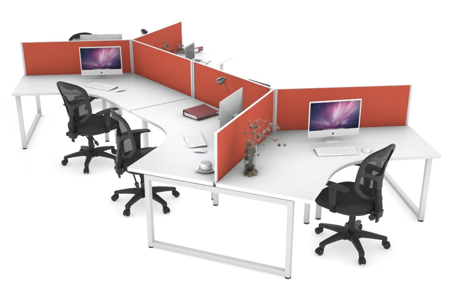 Environmental image of Quadro Loop Legs 6 Person 120 Degree Office Workstation
